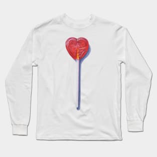 Holding Out For A Hero - heart lollipop painting (no background) Long Sleeve T-Shirt